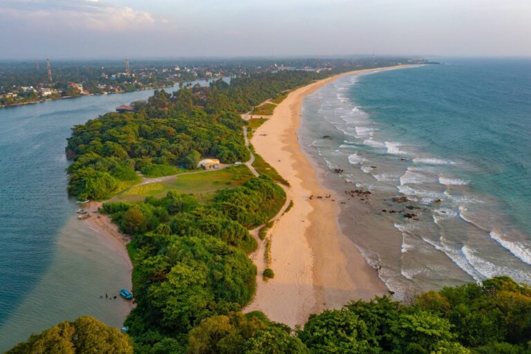 Aerial,View,Of,Bentota,Beach,And,The,Secret,Island,,Sri